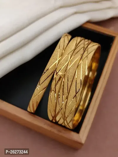 Elegant Jewellery New Designer Gold Plated Heavy Bangles-thumb0