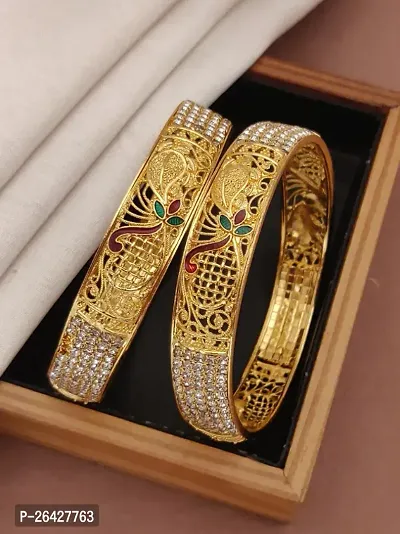 Khodalkrupa Jewellery New Designer Gold Plated Heavy Bengles