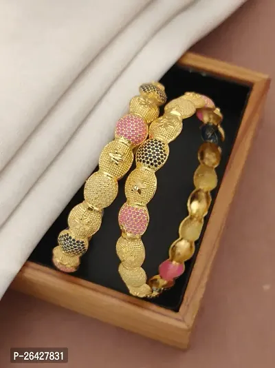 Khodalkrupa Jewellery New Designer Gold Plated Heavy Bengles