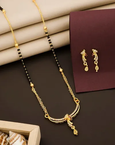Gold Plated Alloy American Diamond Mangalsutra Sets