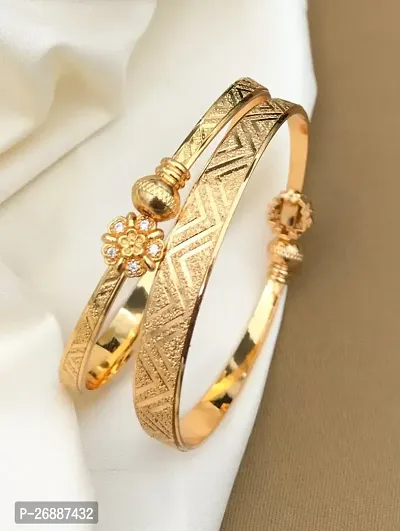 Khodalkrupa Jewellery New Designer Gold Plated Kadli Bengals-thumb0