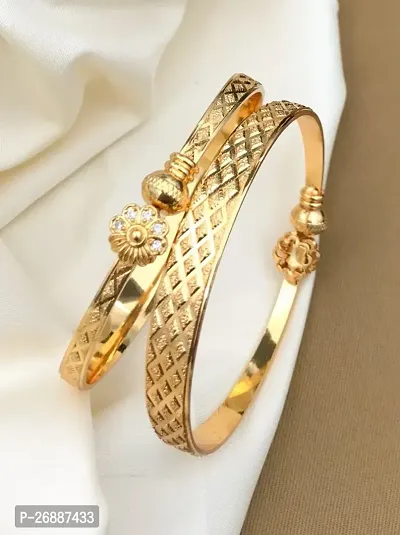 Khodalkrupa Jewellery New Designer Gold Plated Kadli Bengals-thumb0