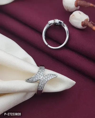 Khodalkrupa Jewellery New Designer Silver Plated Finger Ring-thumb0