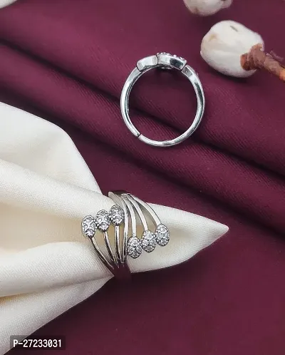 Khodalkrupa Jewellery New Designer Silver Plated Finger Ring-thumb0