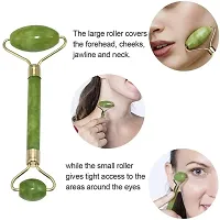 Jade Roller and Gua Sha Skin Scraper Natural Facial Set with Facial Stone and Roller for Firming Face, 100% Natural Jade Stone Face Roller Anti-Aging, Puffy Eyes Massager, Neck, Anti Wrinkle-thumb3