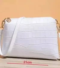 Stylish White PU  Sling Bags For Women-thumb1