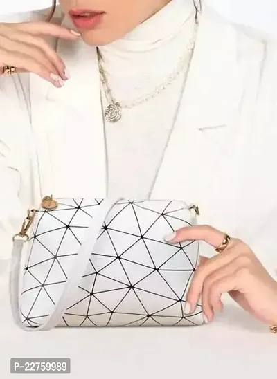 Stylish White PU  Sling Bags For Women-thumb2