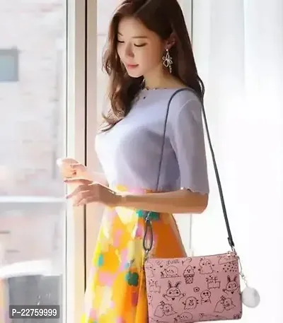 Stylish PINK PU  Sling Bags For Women-thumb3