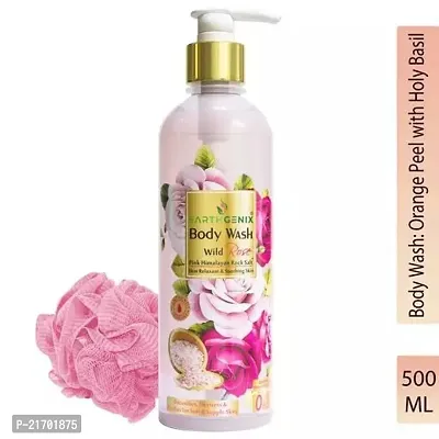 Earthgenix Body Wash Wild Rose With Pink Himalayan Rock Salt (500ml)