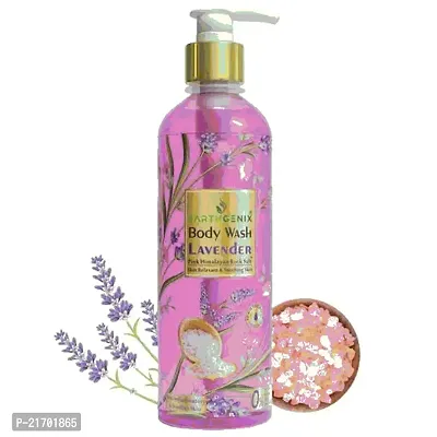 Earthgenix Body Wash Lavender With Pink Rock Salt 300ml (Loofah Free)