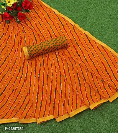 MAVIE Elegant Comfort Georgette Traditional Padmavati Regular Saree, Yellow