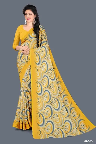 MAVIE Elegant Comfort Georgette Traditional Ribbon Regular Saree,