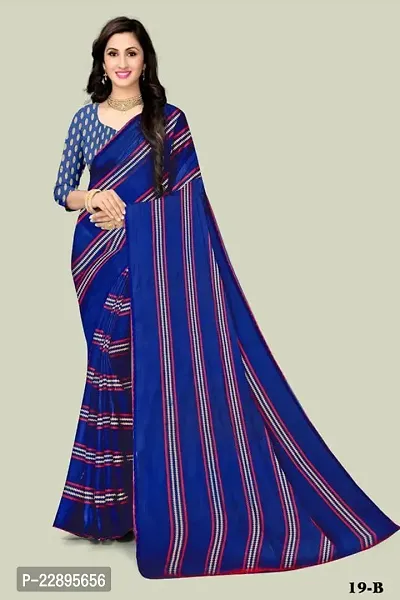 Krishna Creation Women's Georgette Arco Paresi Traditional Regular Saree, Blue-thumb4