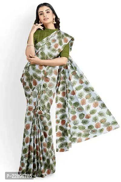 MAVIE Elegant Comfort Georgette Traditional Patee Regular Saree, Light Green