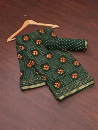 Krishna Creation Women's Georgette Ajrak Traditional Regular Saree, Green-thumb2