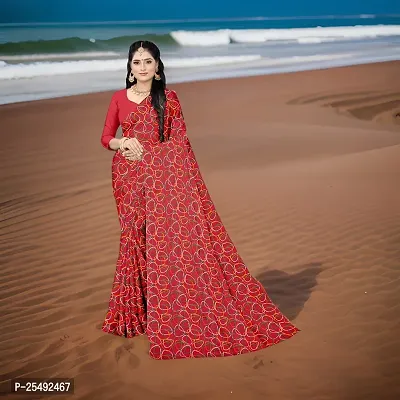 Stylish Georgette Printed Saree with Blouse Piece for Women-thumb2