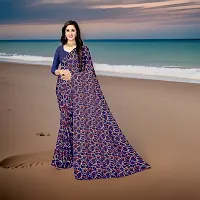 Stylish Georgette Printed Saree with Blouse Piece for Women-thumb1