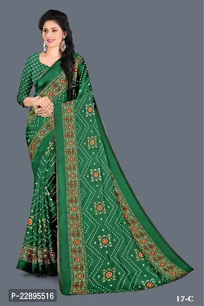 Krishna Creation Women's Georgette Alpisa Traditional Regular Saree, Green-thumb4