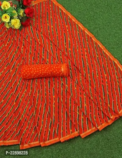 MAVIE Elegant Comfort Georgette Traditional Padmavati Regular Saree, Orange