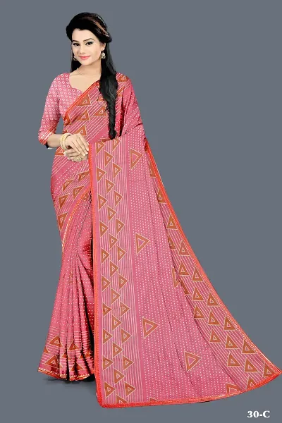 Hot Selling Chiffon Saree with Blouse piece 
