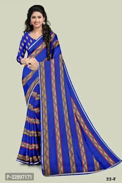 MAVIE Elegant Comfort Georgette Traditional Barder Paresi Regular Saree, Blue-thumb5