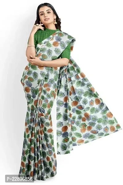 MAVIE Elegant Comfort Georgette Traditional Patee Regular Saree, Green