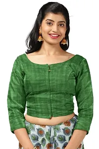 MAVIE Elegant Comfort Georgette Traditional Patee Regular Saree, Green-thumb3