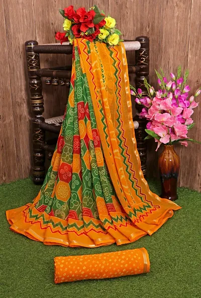 Latest Attractive Art Silk Saree with Blouse piece