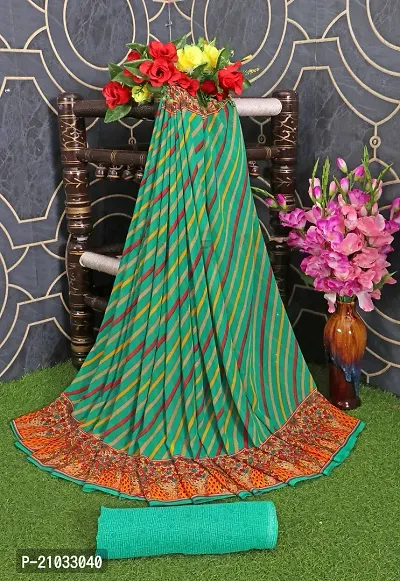 New Leheriya Design Printed Saree-thumb0