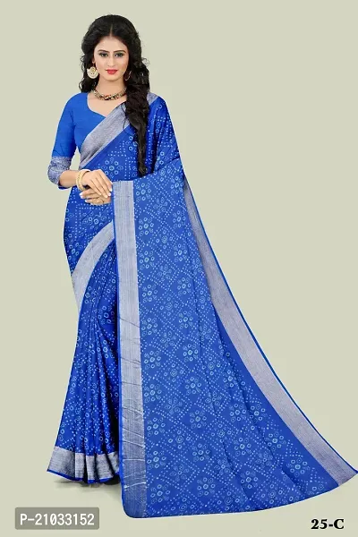 Stylish Bhandhani Print Saree With Zari Boarder-thumb2