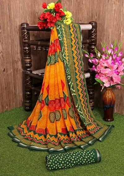 Georgette Saree New Design Chuniri Border