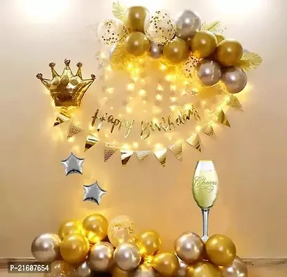 CCS Ballons For Decorating Birthday 41Pcs Birthday Decoration Set with Lights Happy Birth Day Banner Metallic Balloons Star Foil Balloon Cheers Balloons Birthday Decoration Balloons Set