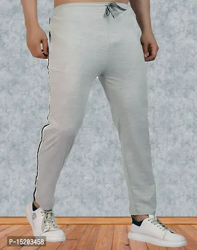 Men's Gray Track Pants Lower Sports Gym Wear Casual Sweatpants 2 Zipper  Pockets | eBay