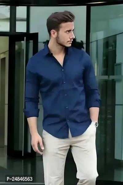 Stylish Attractive Solid Casual Plain shirts for Men-thumb0