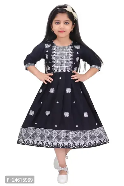 Fabulous  Cotton Blend Printed Frocks For Girls-thumb0