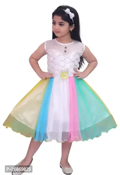 Fabulous White Cotton Blend Embroidered Frocks For Girls