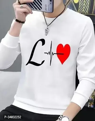 Reliable White Polyester Printed Round Neck Tees For Men Pack of 1-thumb0