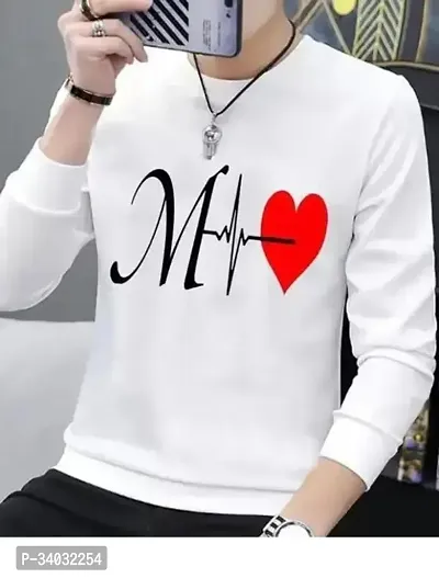 Reliable White Polyester Printed Round Neck Tees For Men Pack of 1-thumb0