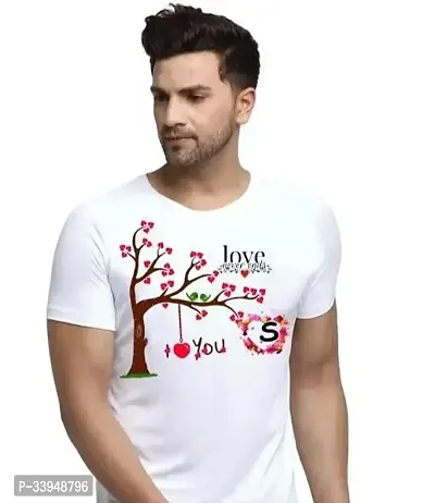 Reliable White Polyester Printed Round Neck Tees For Men-thumb0