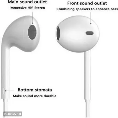Heavy Bass Earphone with Mic Wired Headsetnbsp;nbsp;(White, In the Ear)-thumb2