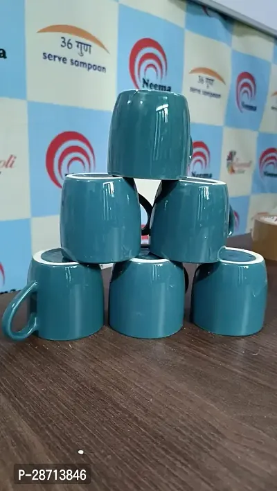Classy Solid Ceramic Cups, Set - 6, 150 ML Each-thumb0