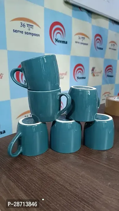 Classy Solid Ceramic Cups, Set - 6, 150 ML Each-thumb2