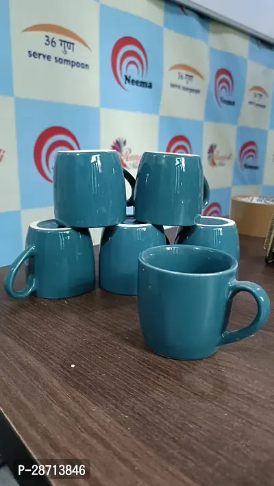 Classy Solid Ceramic Cups, Set - 6, 150 ML Each-thumb3