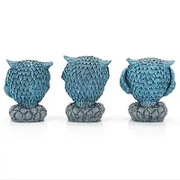 Owl Theme Miniature Statue Showpiece, Set of 3-thumb2