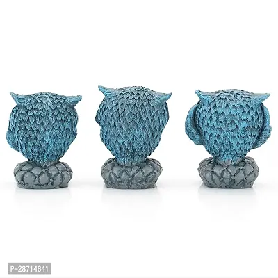 Owl Theme Miniature Statue Showpiece, Set of 3-thumb3