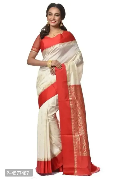 Beautiful Art Silk Woven Design Saree with Blouse piece