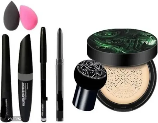 sunisha foundation with 3in1 eyeliner mascara ,makeup sponge,waterproof kajal-thumb0