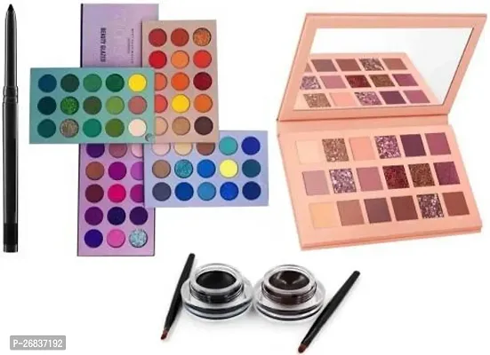 waterproof kajal,liquid eyeliner ,60 color Shimmerblendable eyeshadow palette  Nude blushed eyeshadow palette 34 g  (MULTICOLOR)-thumb0