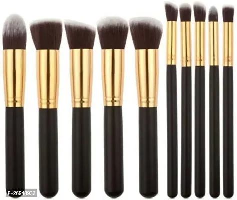 Premium Synthetic Makeup Brush Set 10 (Black)-thumb0