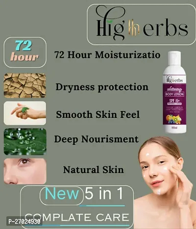 HIGHERBS Advanced Body Lotion for Very Dry Skin- Nourishing Protect Skin from Tanning with Almond Oil And Vitamin E - Restoring Body Butter Moisturizer-thumb3